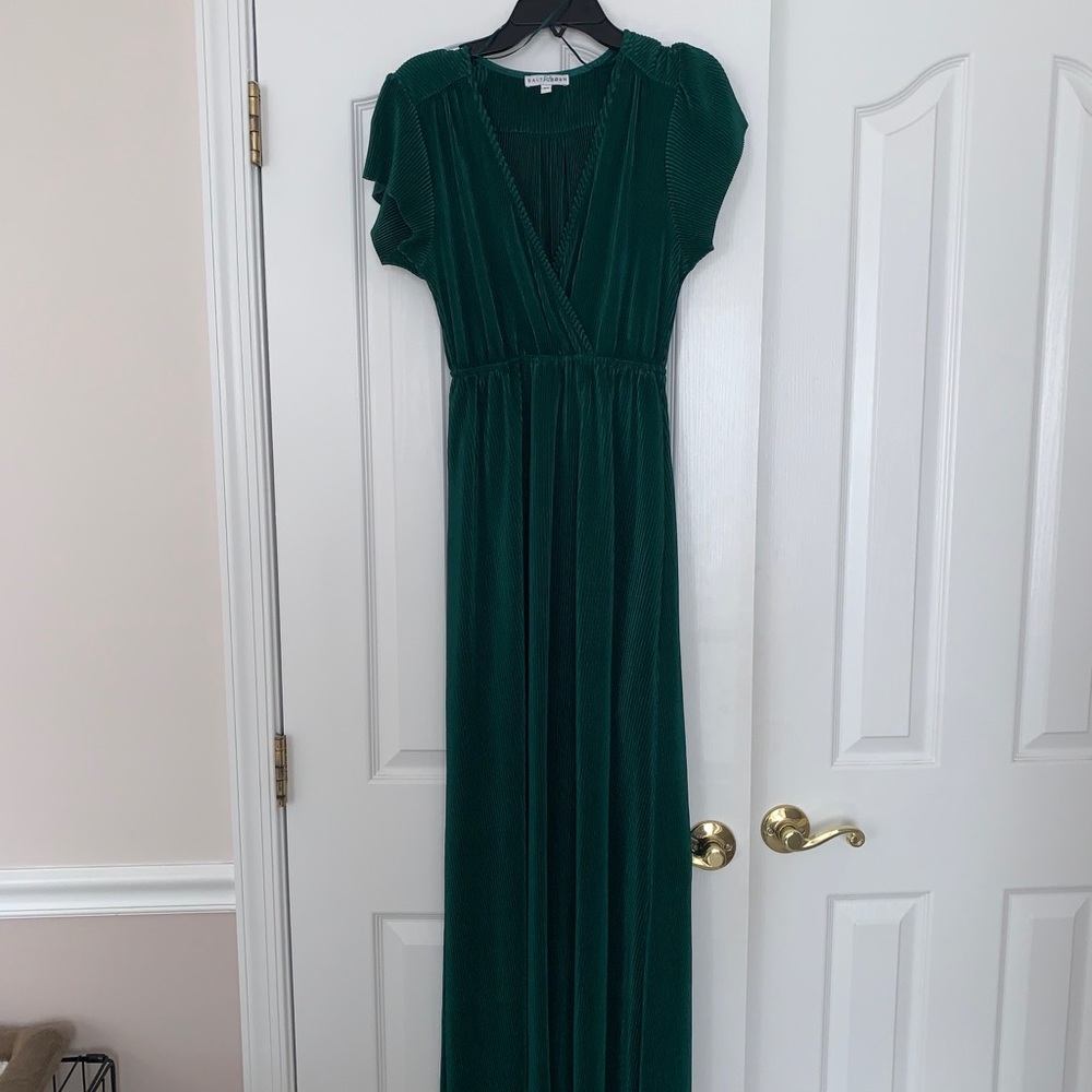 Baltic born Athena forest pleated maxi dress XS